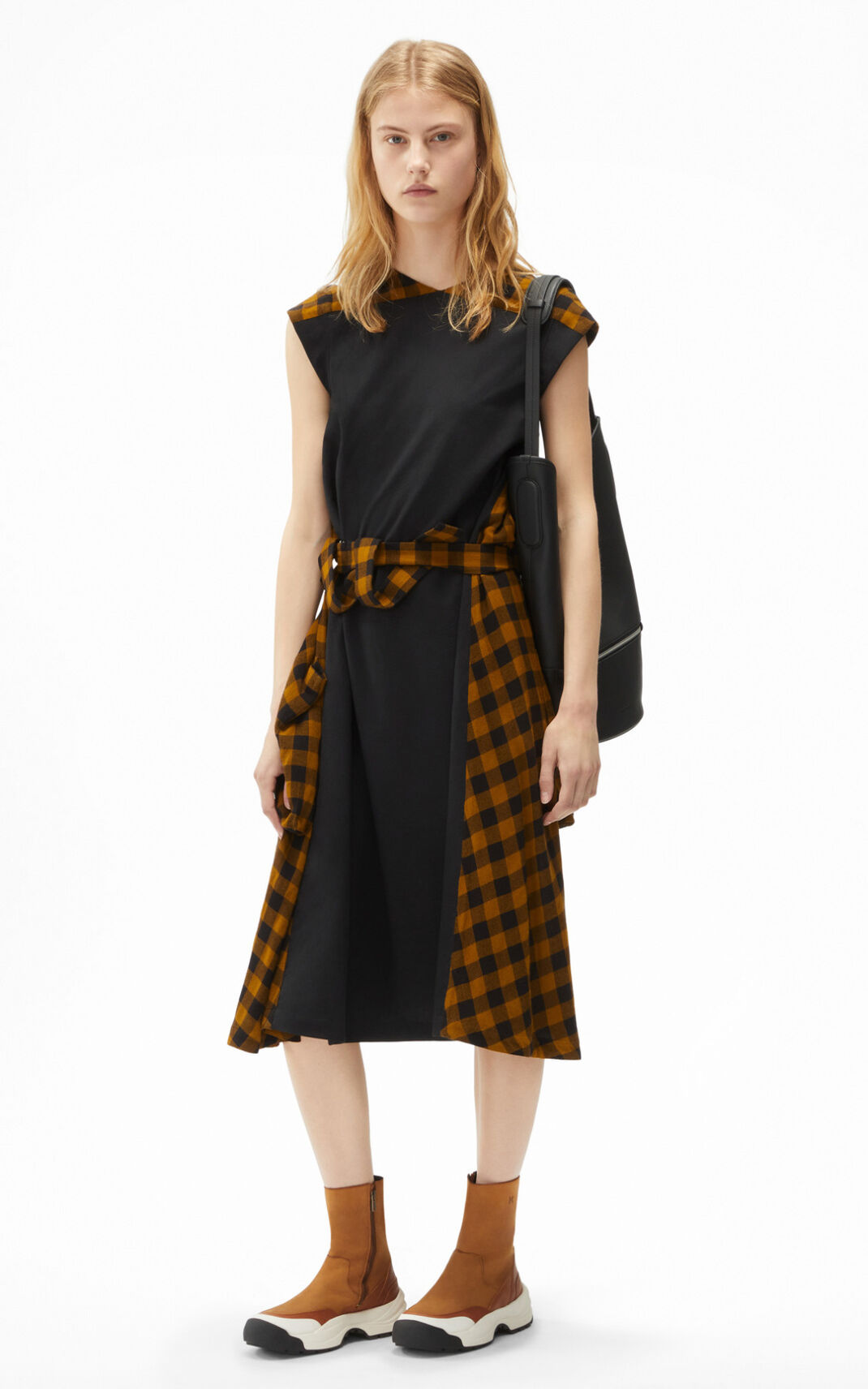 Kenzo Sleeveless checked Vestidos Mujer Marrones | 2436158-ZH